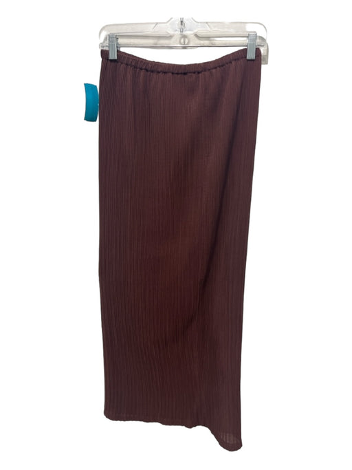 Le17Septembre Size 38 Brown Polyester Maxi Pleated Elastic Waist Skirt Brown / 38