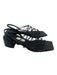 Miista Shoe Size 39 Black Leather Square Open Toe Criss Cross Straps Sandals Black / 39