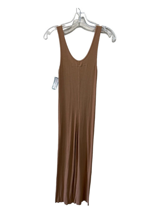 Enza Costa Size Est Small Brown Missing Fabric Tag Tank Ribbed Maxi Dress Brown / Est Small