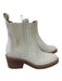 Chloe Shoe Size 39.5 Cream & Brown Leather Stacked Block Heel Chelsea Booties Cream & Brown / 39.5