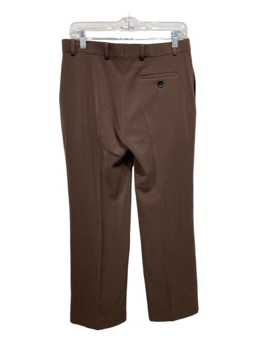 Aya Muse Size M Brown Polyester Zip Fly Pleated Pockets Trouser Pants Brown / M