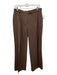 Aya Muse Size M Brown Polyester Zip Fly Pleated Pockets Trouser Pants Brown / M