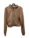 Alo Size S/M Tan Cotton Zip Up Hood Kangaroo Pocket Sweatshirt Tan / S/M