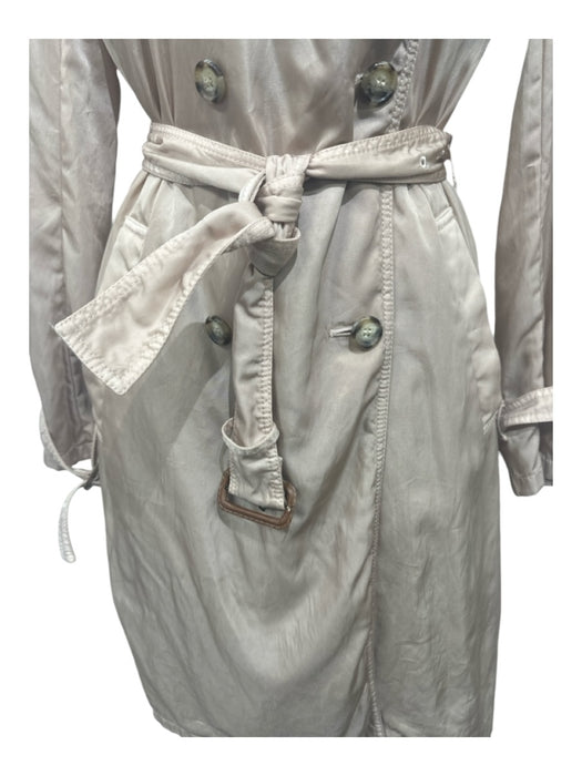 Prada Size 40 Beige Synthetic Double Breast Welt Pockets Belt Inc. Trench Coat Beige / 40