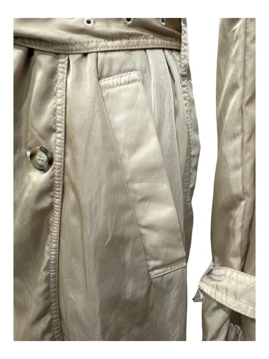 Prada Size 40 Beige Synthetic Double Breast Welt Pockets Belt Inc. Trench Coat Beige / 40