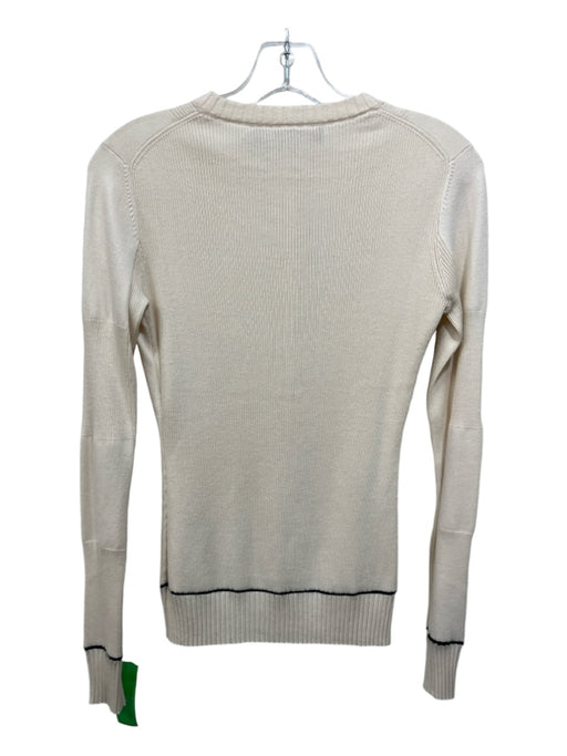 Proenza Schouler Size S/M Cream & Black Cotton Blend Knit Button Detail Top Cream & Black / S/M