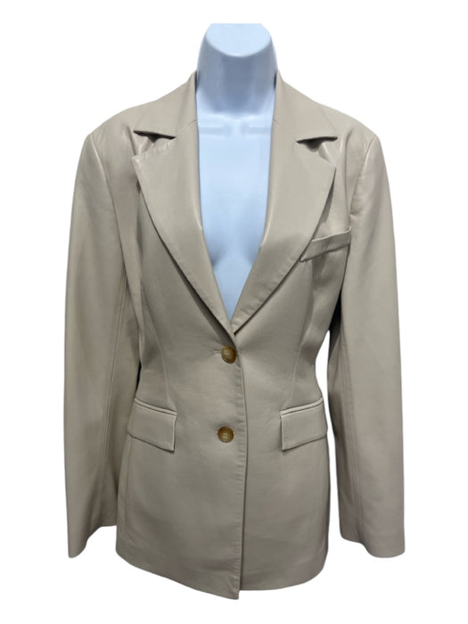 Nanushka Size M Beige Polyester & Polyurethane 2 Buttons Blazer Jacket Beige / M