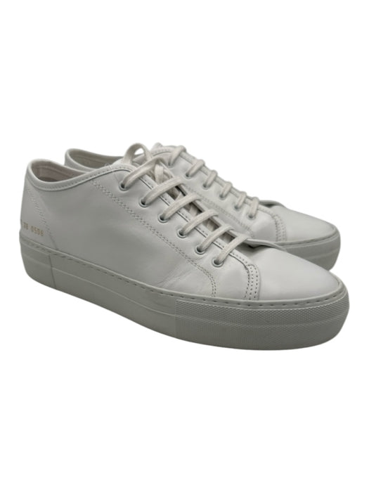 Woman by Common Projects Shoe Size 40 White Leather Low Top Lace Sneakers White / 40