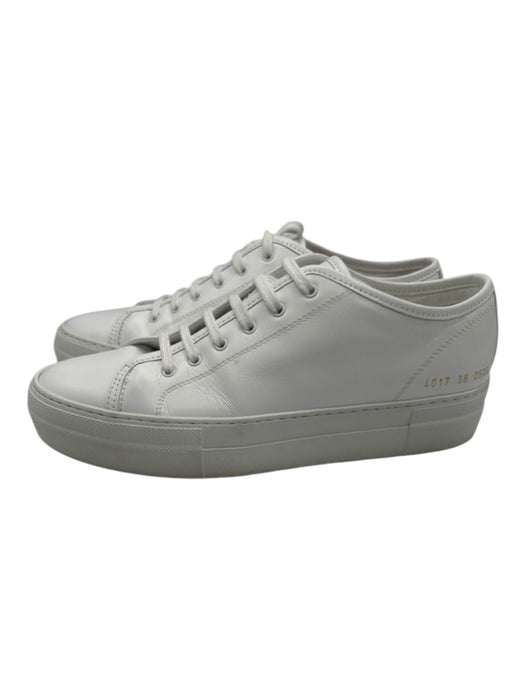 Woman by Common Projects Shoe Size 40 White Leather Low Top Lace Sneakers White / 40