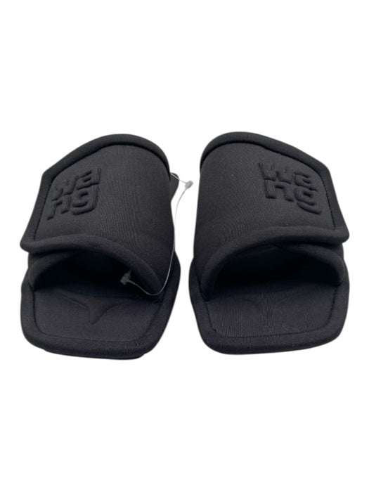 Alexander Wang Shoe Size 38 Black Synthetic Square Toe Logo Slide Sandals Black / 38