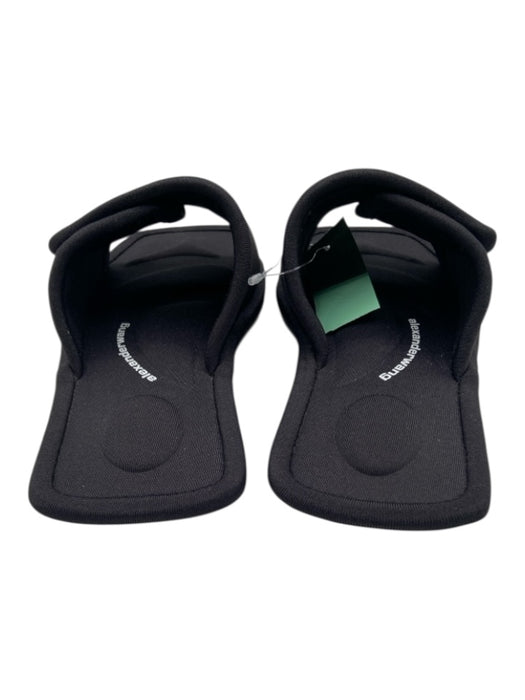Alexander Wang Shoe Size 38 Black Synthetic Square Toe Logo Slide Sandals Black / 38