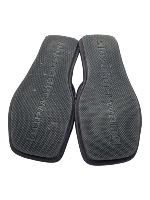 Alexander Wang Shoe Size 38 Black Synthetic Square Toe Logo Slide Sandals Black / 38