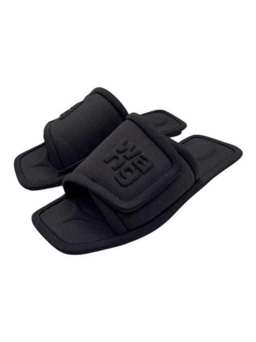 Alexander Wang Shoe Size 38 Black Synthetic Square Toe Logo Slide Sandals Black / 38