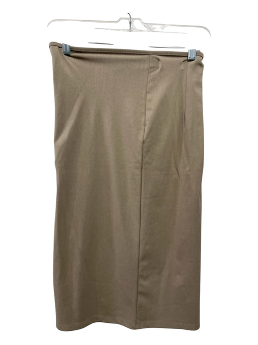 Lesugiatelier Size 1 Taupe Beige Cotton Blend Cut Out Detail Body Con Skirt Taupe Beige / 1
