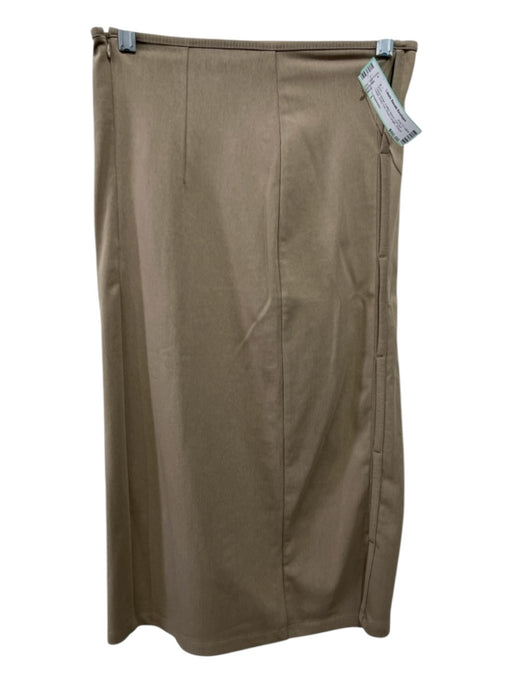 Lesugiatelier Size 1 Taupe Beige Cotton Blend Cut Out Detail Body Con Skirt Taupe Beige / 1