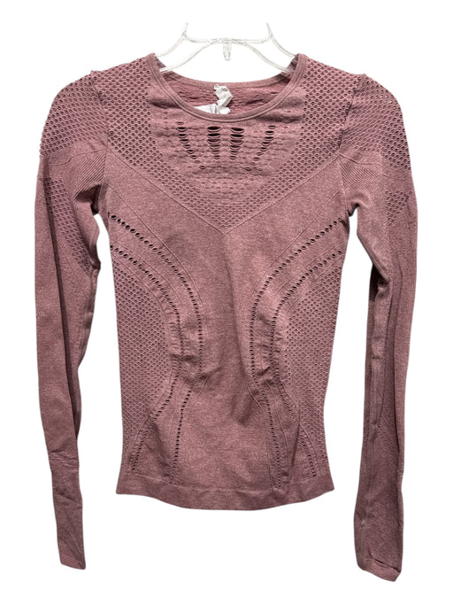 Alo Size M Dusty Rose Nylon Blend Polyester Long Sleeve Hole Details Top Dusty Rose / M