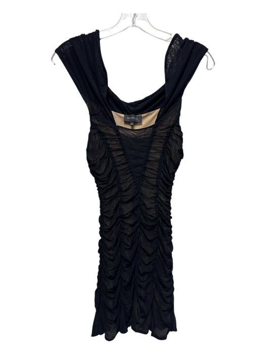 Majorelle Size S Black Mesh Nylon Blend Off the Shoulder Rouched Dress Black / S
