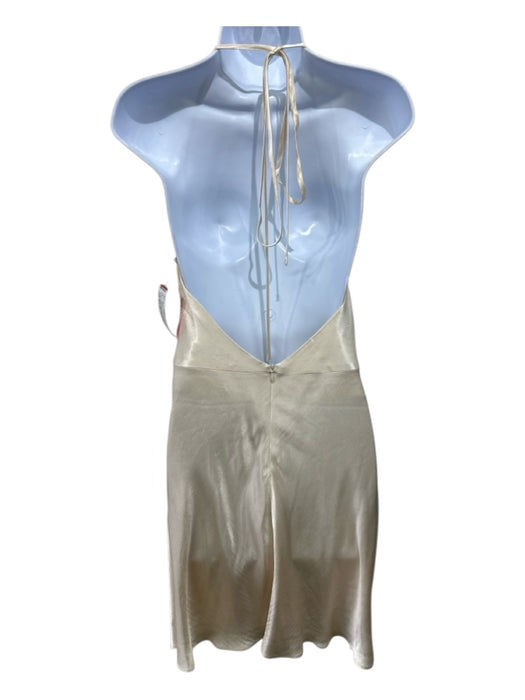 Shona Joy Size 8 Gold Lenzing Blend Spaghetti Strap Satin Back Zip Dress Gold / 8