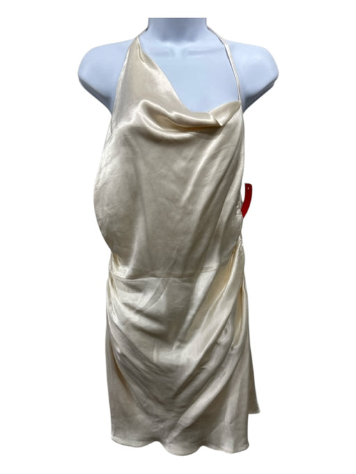 Shona Joy Size 8 Gold Lenzing Blend Spaghetti Strap Satin Back Zip Dress Gold / 8