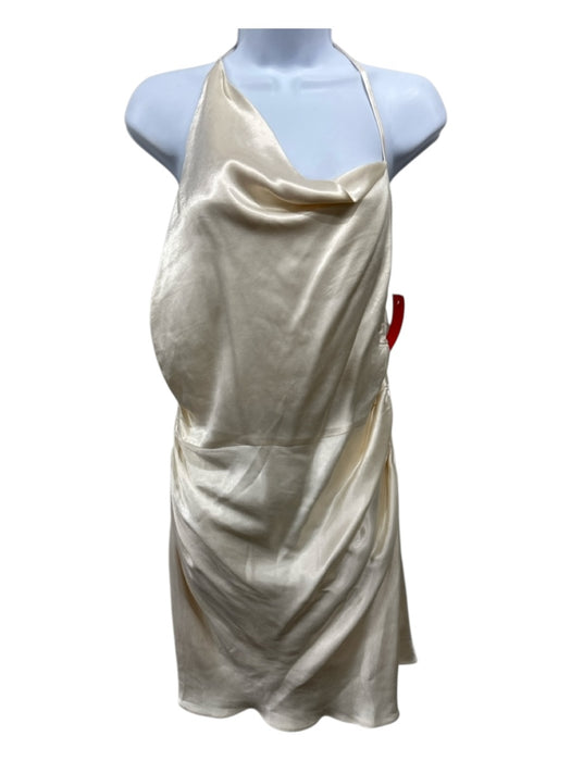 Shona Joy Size 8 Gold Lenzing Blend Spaghetti Strap Satin Back Zip Dress Gold / 8