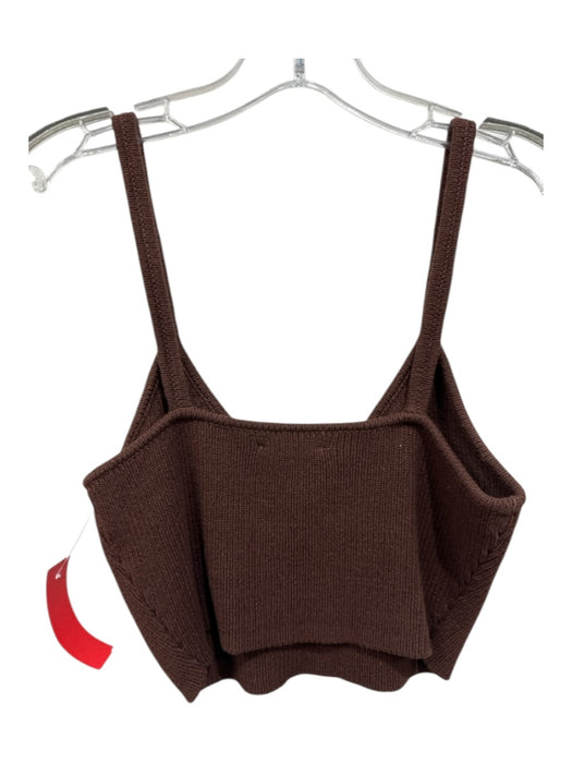 Reformation Size S Brown Cotton Sleeveless Ribbed Top Brown / S
