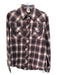 True Religion Size L Red & Multi Cotton Plaid Men's Long Sleeve Shirt Red & Multi / L
