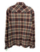 True Religion Size L Brown & Multi Cotton Plaid Men's Long Sleeve Shirt Brown & Multi / L