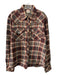 True Religion Size L Brown & Multi Cotton Plaid Men's Long Sleeve Shirt Brown & Multi / L