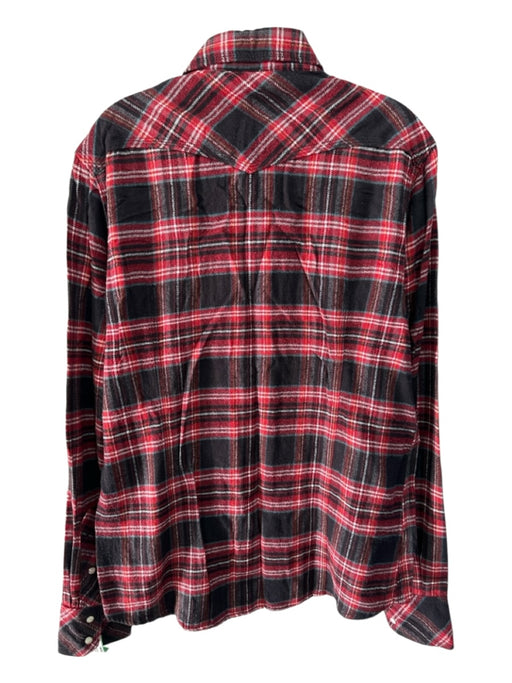 True Religion Size M Red & Multi Cotton Plaid Men's Long Sleeve Shirt Red & Multi / M