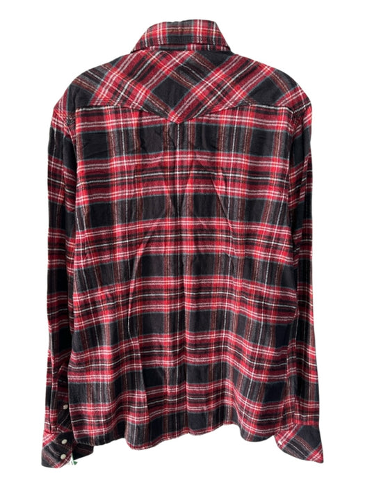True Religion Size M Red & Multi Cotton Plaid Men's Long Sleeve Shirt Red & Multi / M