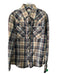 True Religion Size L Tan & Multi Cotton Plaid Men's Long Sleeve Shirt Tan & Multi / L