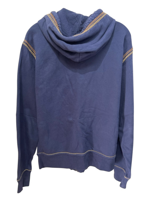 True Religion Size L Blue & Brown Cotton Hoodie Men's Jacket Blue & Brown / L