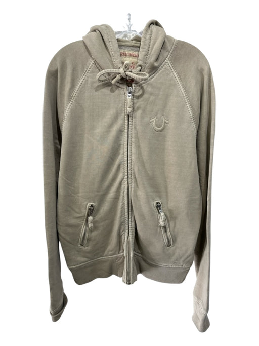 True Religion Size L Beige Cotton Hoodie Men's Jacket Beige / L
