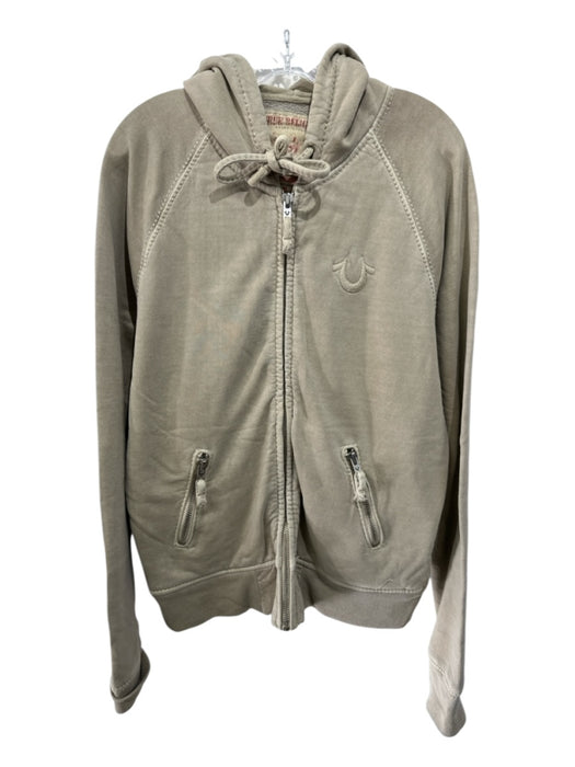 True Religion Size L Beige Cotton Hoodie Men's Jacket Beige / L