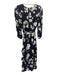 Alice + Olivia Size 2 Black & White Polyester Floral Long Balloon Sleeve Dress Black & White / 2