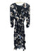 Alice + Olivia Size 2 Black & White Polyester Floral Long Balloon Sleeve Dress Black & White / 2