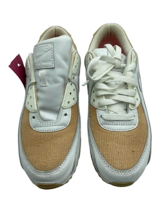 Nike Shoe Size 6 White & Beige Raffia round toe lace up Low Top AirMax Sneakers White & Beige / 6