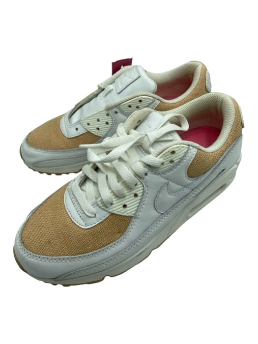 Nike Shoe Size 6 White & Beige Raffia round toe lace up Low Top AirMax Sneakers White & Beige / 6