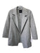 Theory Size P Gray Wool Blend Collar Open Front Long Sleeve Jacket Gray / P