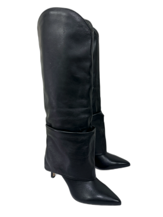 Marc Fisher Shoe Size 5.5 Black Leather Upper Pointed Toe Stiletto Shark Boots Black / 5.5