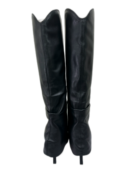 Marc Fisher Shoe Size 5.5 Black Leather Upper Pointed Toe Stiletto Shark Boots Black / 5.5