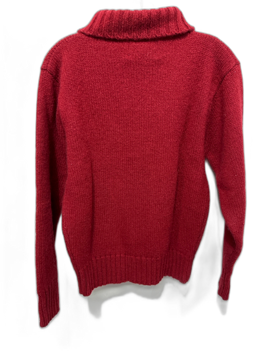 Ralph Lauren Blue Size M Dark Red Wool Turtleneck Rib Knit Sweater Dark Red / M