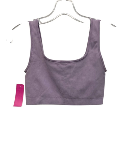 Set Active Size S/M Lilac Purple Nylon Blend Ribbed Square Neck Athletic Set Lilac Purple / S/M