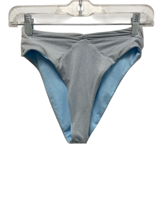 L Space Size S Ice Blue Nylon Blend Shimmer Twist Front Tie Back Bikini Swimsuit Ice Blue / S