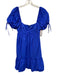 Amanda Uprichard Size S Blue Polyester Short Puff Sleeve Tie Detail Dress Blue / S