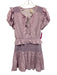 Loveshackfancy Size XS Pink & Purple Rayon Floral Puff Cap Sleeve Dress Pink & Purple / XS