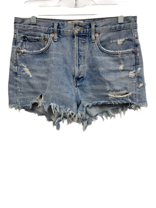 Agolde Size 27 Medium light wash Cotton Denim 5 Pocket Button Fly Cutoff Shorts Medium light wash / 27