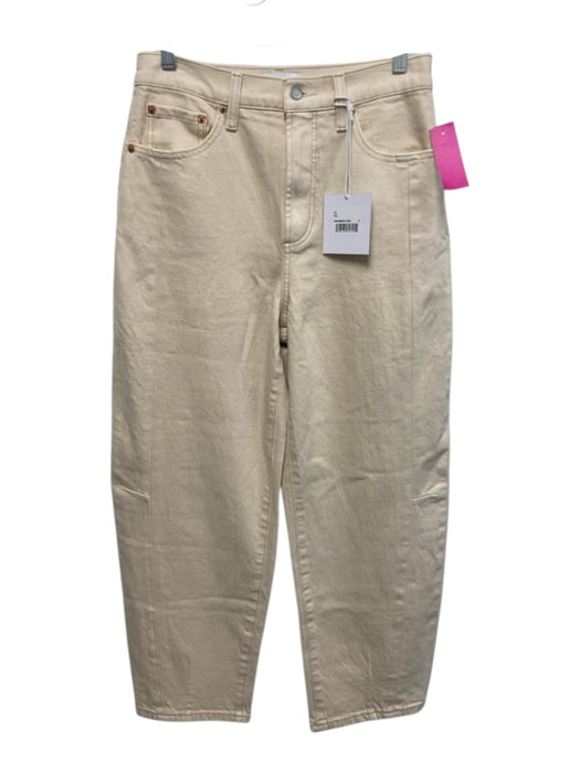 Pistola Size 27 Ecru Cream Cotton Blend Denim High Waist Button & Zip Fly Jeans Ecru Cream / 27