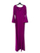 Chiara Boni Size 50/XL Purple Polyamide Blend Low Back Long Flare Sleeve Gown Purple / 50/XL