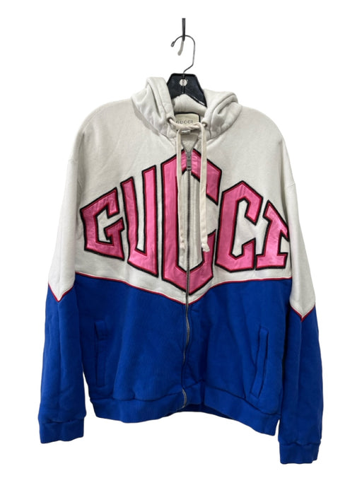 Gucci Size M Cream, Blue, & Pink Cotton Hoodie Men's Jacket M